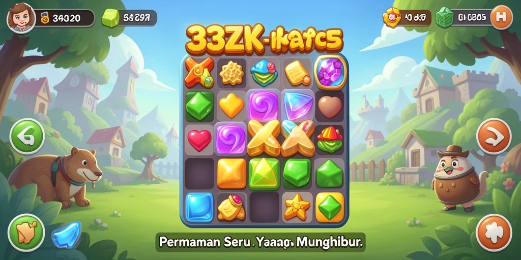 Tampilan permainan 33ZK dengan grafis cerah dan gameplay seru.