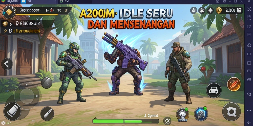 Tampilan gameplay A200M yang menampilkan karakter dan aktivitas yang menarik.