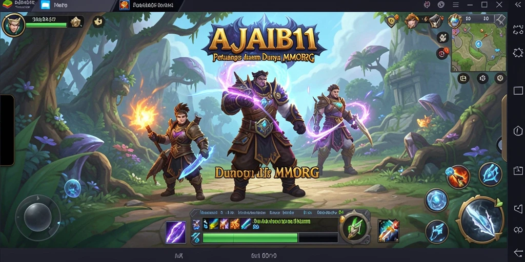 Screenshot AJAIB11 menunjukkan pertarungan seru di dunia MMORPG.