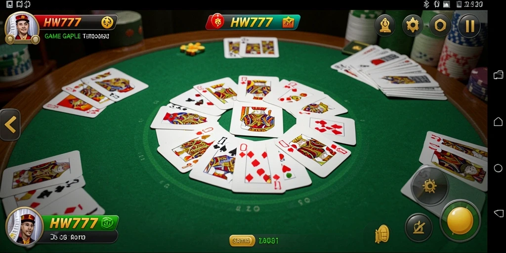 Tangkapan layar gameplay HW777 menampilkan aksi seru permainan Gaple.