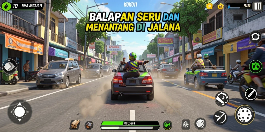 Gameplay KOKO11 yang mendebarkan di lintasan balapan
