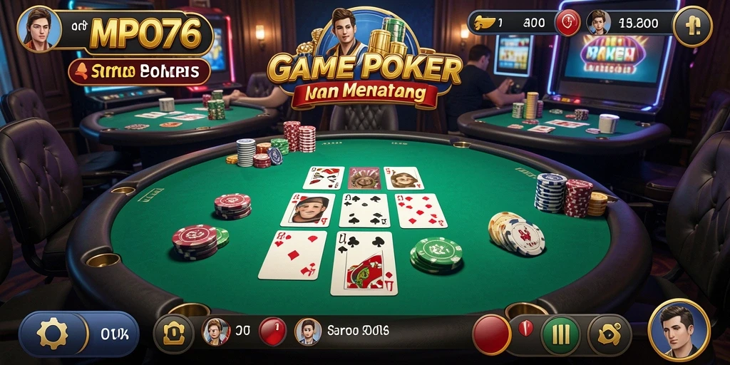 Tampilan gameplay seru MPO76 dengan aksi Poker yang mendebarkan.