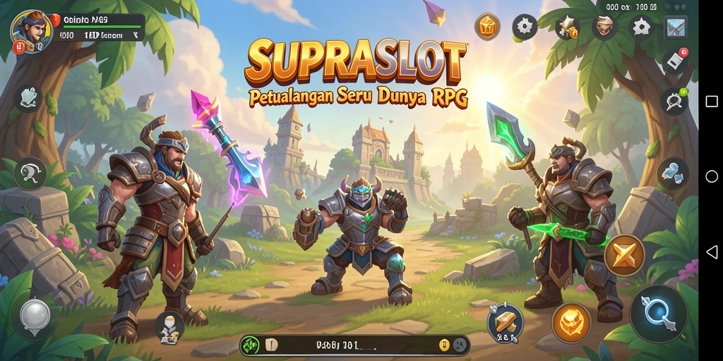 Menggambarkan aksi seru dalam gameplay RPG SUPRASLOT.