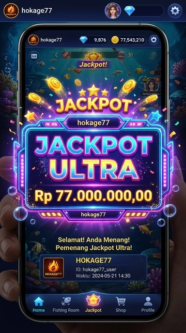 Tampilan antarmuka utama aplikasi hokage77.